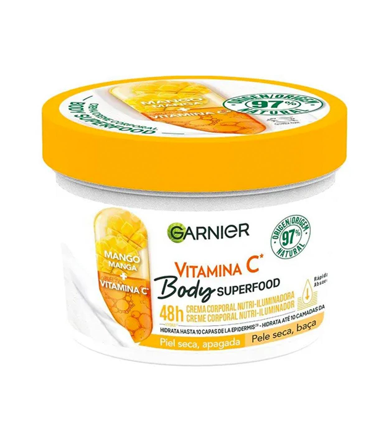 Acheter Garnier - Crème corps nutri-éclaircissante Body Superfood - Mangue  : Peau sèche et terne