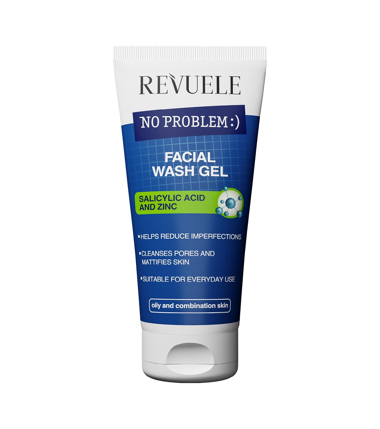 Revuele No Problem Gel nettoyant visage a l acide salicylique et au zinc Peau grasse et mixte