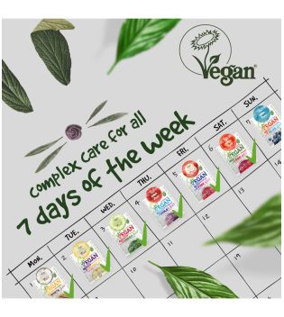 7DAYS - Ensemble de masques pour le visage  Go Vegan Healthy Week Colour Diet