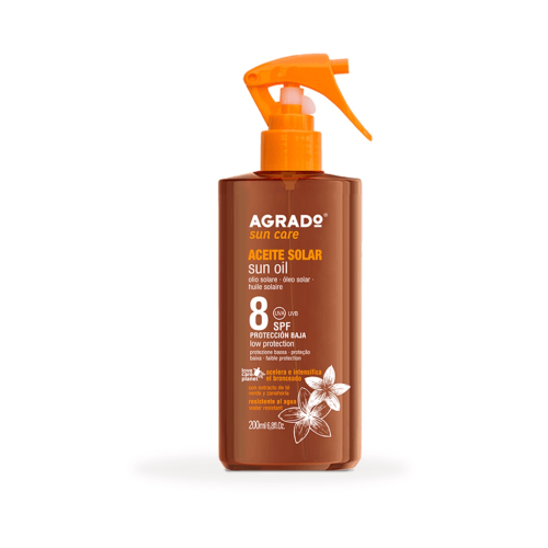 Agrado - Huile solaire accélérateur de bronzage SPF8
