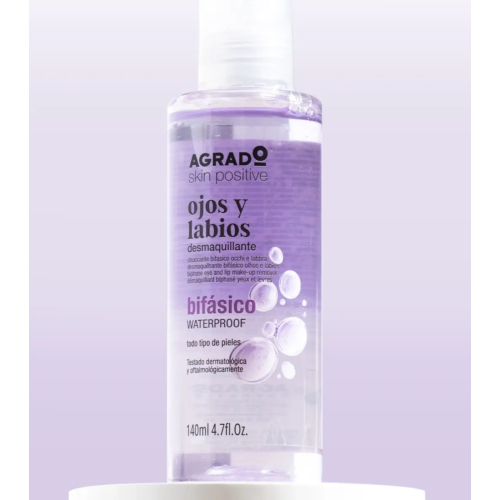 Agrado - Démaquillant yeux et lèvres biphasé waterproof  - Tous types de peaux