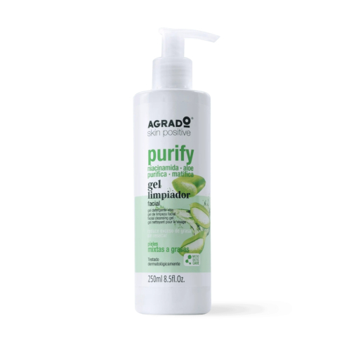 Agrado - Gel nettoyant visage Purify - Peaux mixtes à grasses
