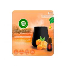 Air Wick - Désodorisant électrique portable Essential Mist + Recharge - Souffle d'agrumes énergisant