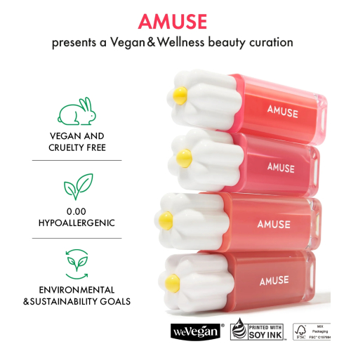 Amuse - Rouge à lèvres Dew Tint - 10: Peach Bunny