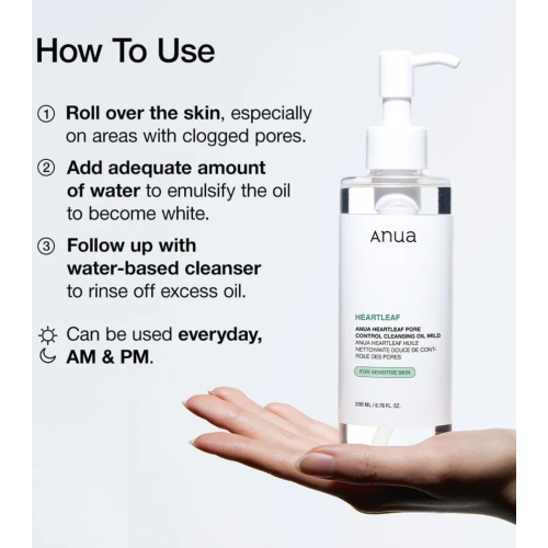 Anua - Heartleaf Pore Control huile nettoyante douce