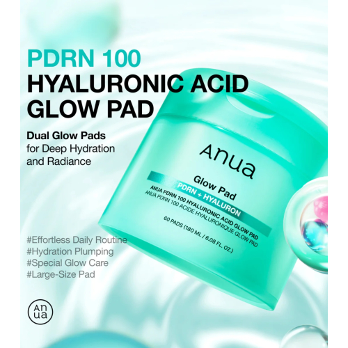 Anua - Format des pads PDRN 100 Hyaluronic Acid Glow