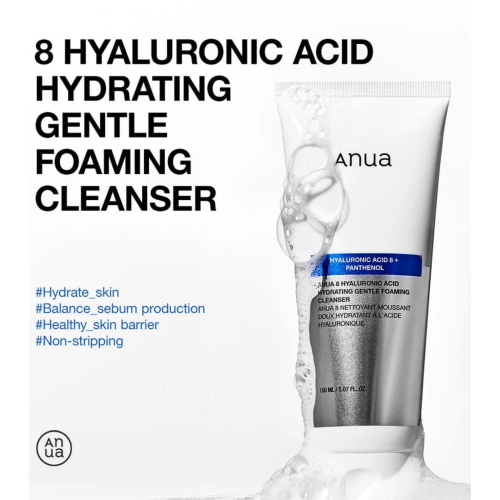 Anua - Nettoyant Visage Moussant à l'Acide Hyaluronique 8 Hyaluronic Acid Hydrating Gentle