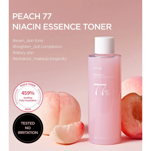 Anua - Lotion hydratante pour le visage à 77% d'extrait de pêche et de niacinamide
