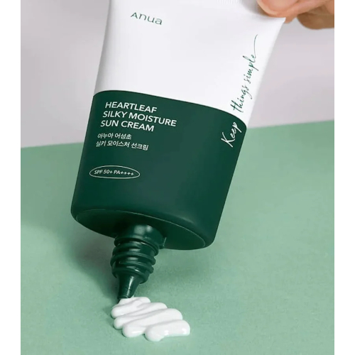 Anua - Crème solaire visage Heartleaf Silky Moisture SPF50+ PA++++