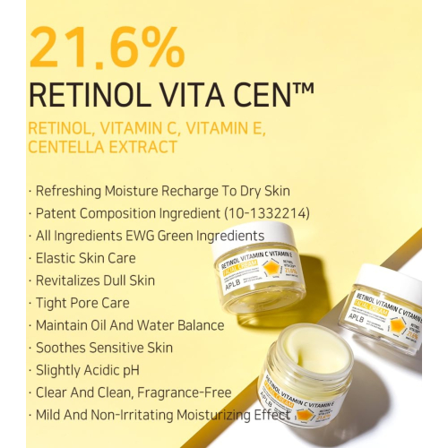 APLB - Crème visage pour peaux matures Retinol Vitamin C Vitamin E