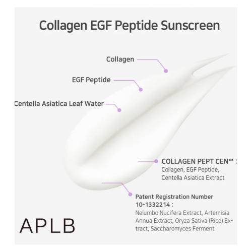APLB - Crème solaire visage Collagen Egf Peptide SPF50+ PA++++