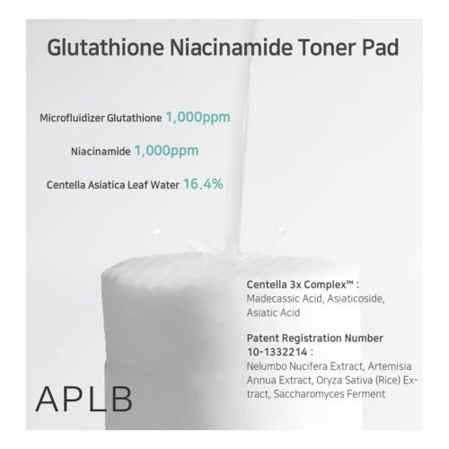 APLB - Tampons toniques hydratants pour le visage Glutathione Niacinamide - 60pads