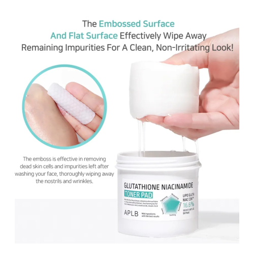 APLB - Tampons toniques hydratants pour le visage Glutathione Niacinamide - 60pads