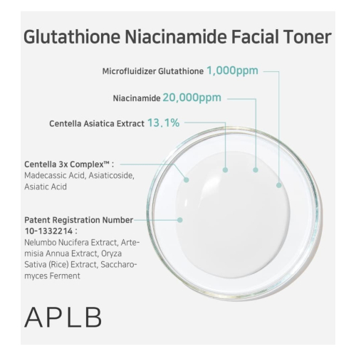 APLB - Tonique hydratant pour le visage Glutathione Niacinamide