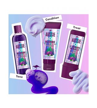Aussie - Coffret cadeau shampoing, masque et après-shampooing SOS Blonde - Cheveux blonds, méchés ou décolorés