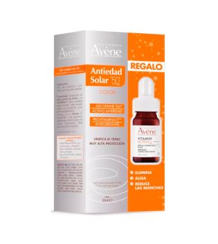 Avène - Crème solaire teintée Anti-Âge SPF50 + mini sérum Vitamin Activ Cg