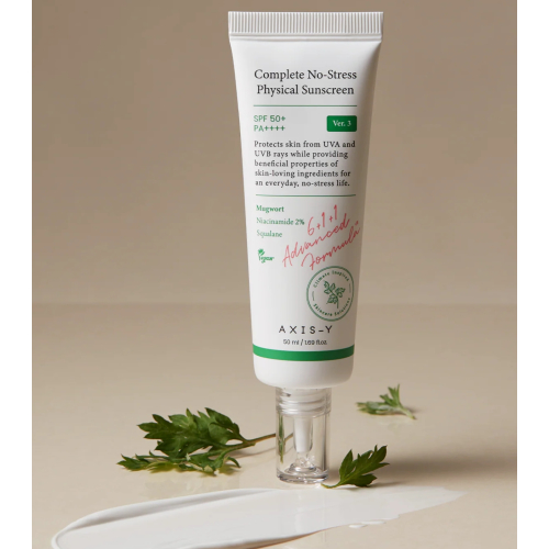Axis-Y - Crème solaire visage Complete No-Stress Physical SPF50+ PA++++
