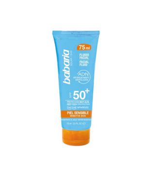 Babaria - Crème visage fluide protection solaire SPF50+ 75ml - Peaux sensibles et atopiques