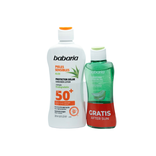 Babaria - Lait solaire pour peaux sensibles SPF50 + Après-Soleil