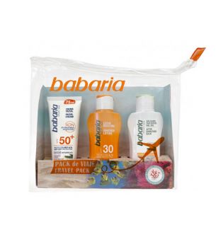 Babaria - Pack voyage - Lait solaire SPF30 + Crème solaire visage SPF50+ + After sun