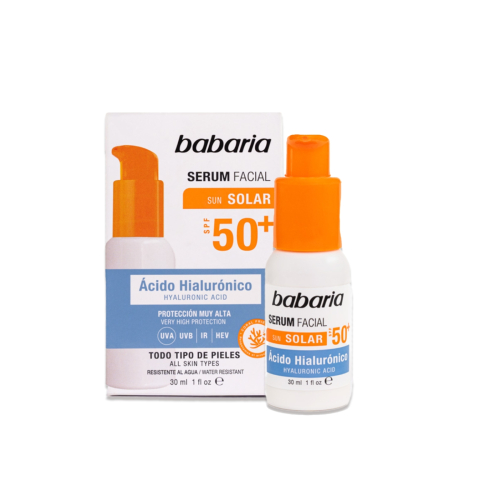 Babaria - Sérum visage éclaircissant SPF 50+ - Acide hyaluronique