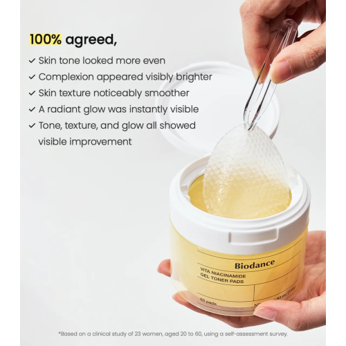 Biodance - Lotion tonique éclaircissante en tampon Vita Niacinamide - 60 pièces