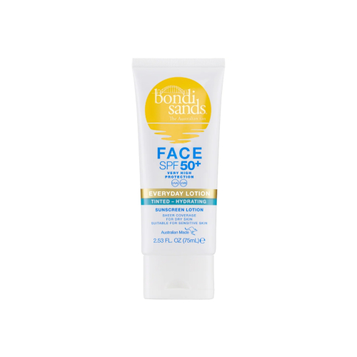 Bondi Sands - Crème solaire teintée pour le visage SPF50+ Everyday Lotion - Tinted Hydrating