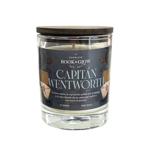 Book and Glow - *Austen* - Bougie végane au soja - Capitán Wentworth