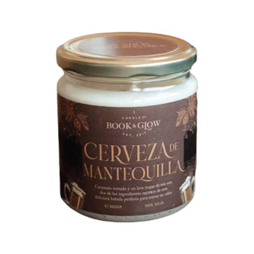 Book and Glow - *Mundos Extraordinarios* - Bougie de soja végétalienne - Bièraubeurre