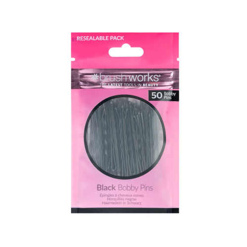Brushworks - Ensemble de 50 épingles à cheveux Bobby Pins - Noir