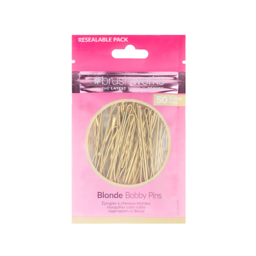 Brushworks - Ensemble de 50 épingles à cheveux Bobby Pins - Blonde