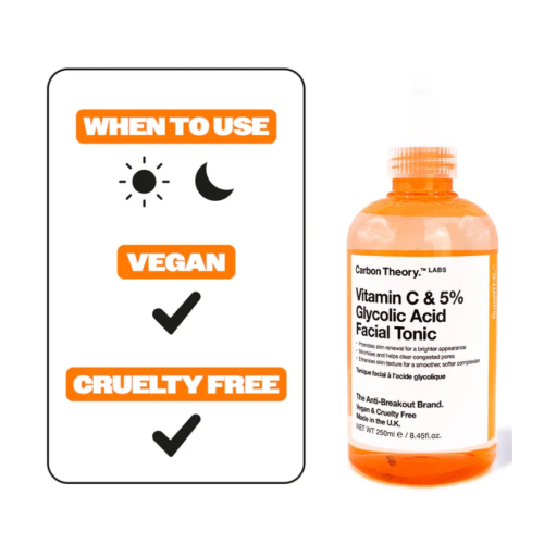 Carbon Theory - *SupaVIT-C* - Lotion tonique pour le visage à la vitamine C et à l'acide glycolique 5%