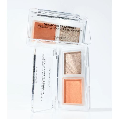 Catrice - Palette de fards à paupières crème en poudre Diamond Treasures - 050: Peach Gleam