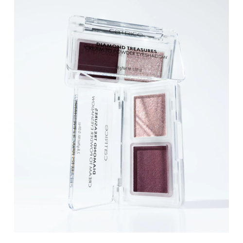 Catrice - Palette de fards à paupières crème en poudre Diamond Treasures - 060: Burgundy Glitz