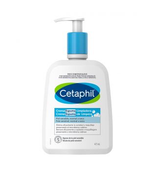 Cetaphil - Crème nettoyante moussante pour le visage pour peaux sensibles, normales à sèches - 473 ml