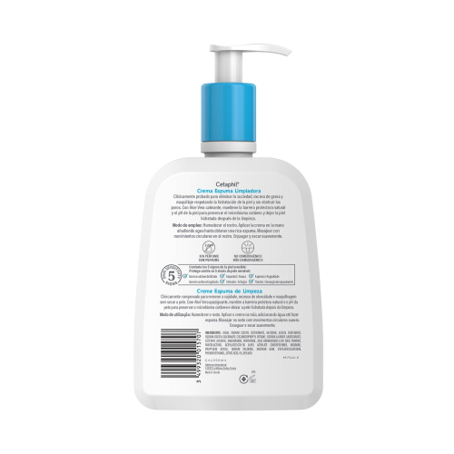 Cetaphil - Crème nettoyante moussante pour le visage pour peaux sensibles, normales à sèches - 473 ml