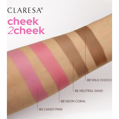 Claresa - Stick contour Cheek 2Cheek - 01: Neutral Sand