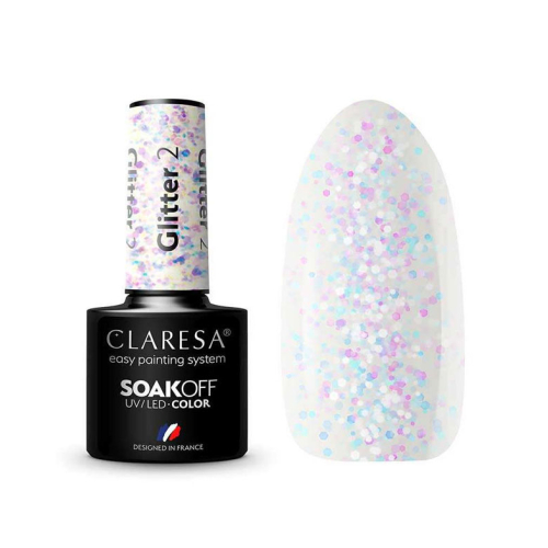 Claresa - Vernis à ongles semi-permanent Soak off - 02: Glitter