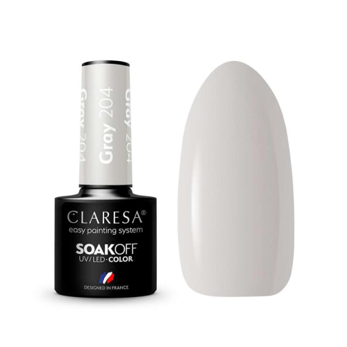 Claresa - Vernis à ongles semi-permanent Soak off - 204: Gray