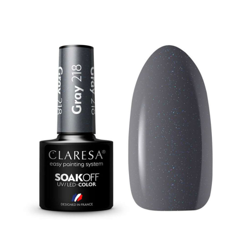 Claresa - Vernis à ongles semi-permanent Soak off - 218: Gray