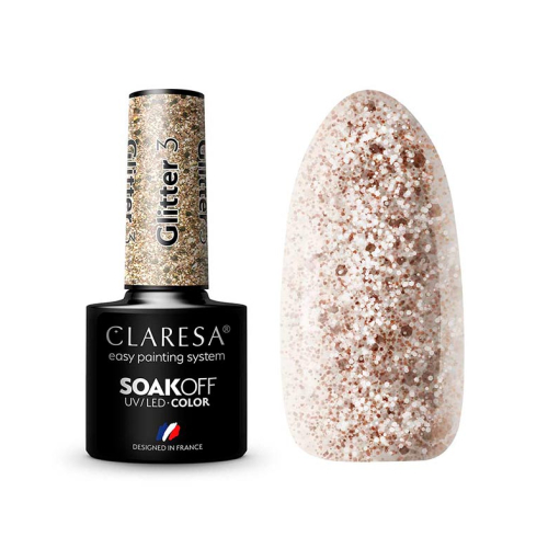 Claresa - Vernis à ongles semi-permanent Soak off - 3: Glitter