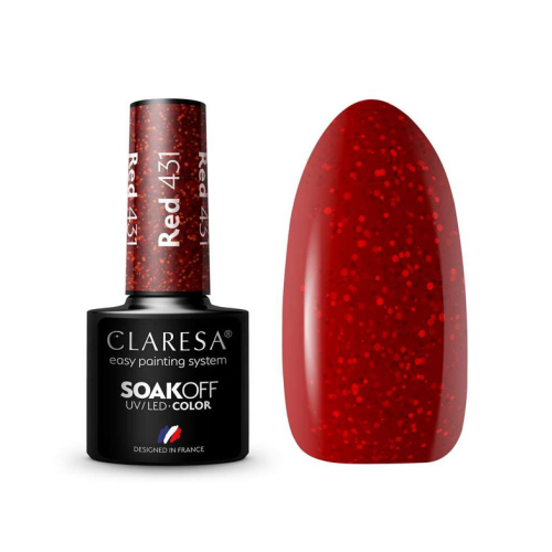 Claresa - Vernis à ongles semi-permanent Soak off - 431: Red