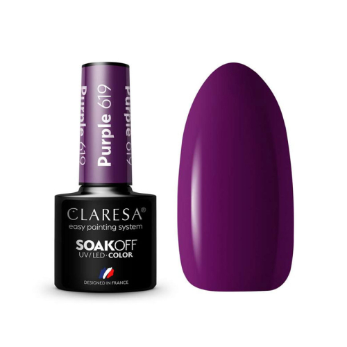 Claresa - Vernis à ongles semi-permanent Soak off - 619: Purple