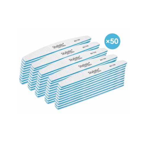 Claresa - Pack de 50 limes à ongles demi-lune 180/240