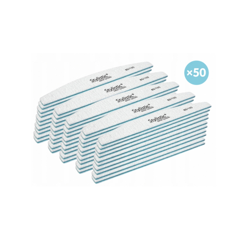 Claresa - Pack de 50 limes à ongles demi-lune 80/100
