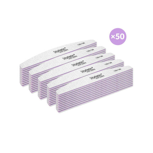 Claresa - Pack de 50 limes à ongles demi-lune 100/180
