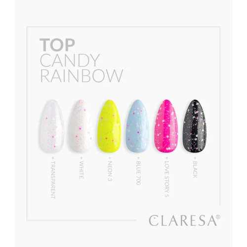 Claresa - Top Coat semi-permanent No Wipe - Candy Rainbow