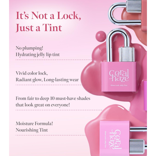 Coralhaze - Rouge à lèvres teinté Glow Lock Jelly Tint - 107: Petal