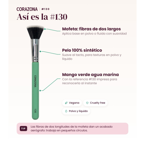 CORAZONA - Pinceau de maquillage polyvalent - 130