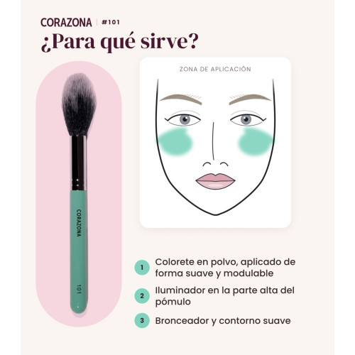 CORAZONA - Pinceau illuminateur et blush - 101
